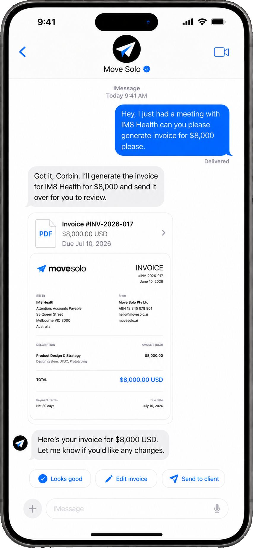 Move Solo invoice creation